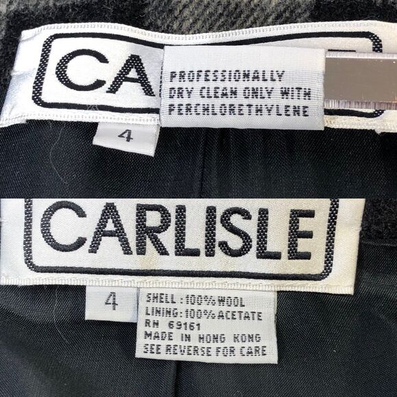 Carlisle Wool Blazer Sz 4 Plaid 90s Preppy Clueless Cher Style Toggle Closure - Picture 3 of 16